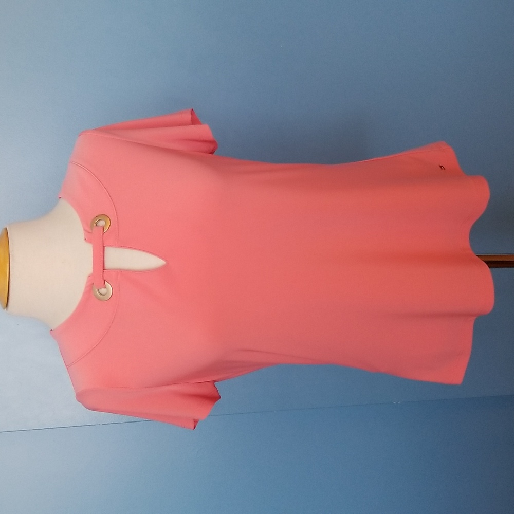 Tommy Hilfiger Peach Short Sleeve Top with Grommet Accents Size S